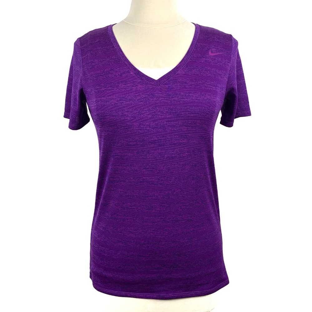 Nike Dry Fit Purple V-Neck M - Picture 10 of 11